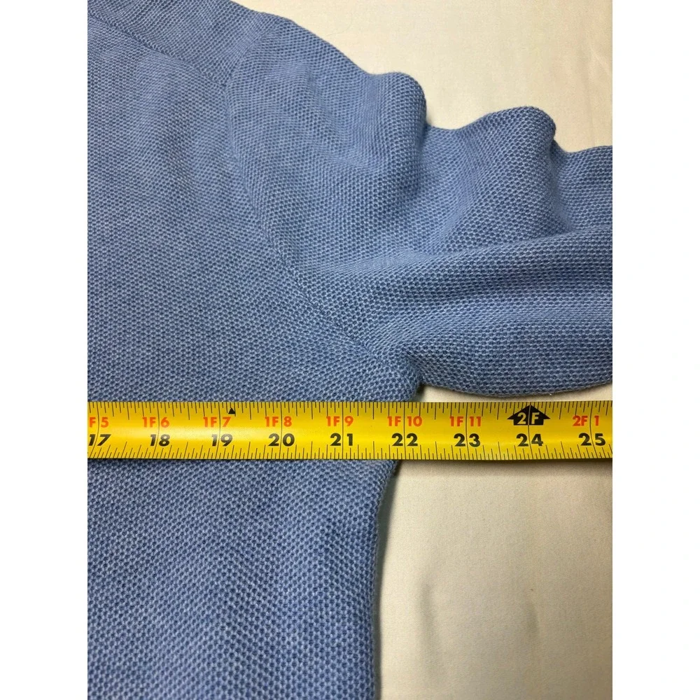 Polo Ralph Lauren Pima Cotton Quarter Zip Sweater Blue Mens Large 710701611019